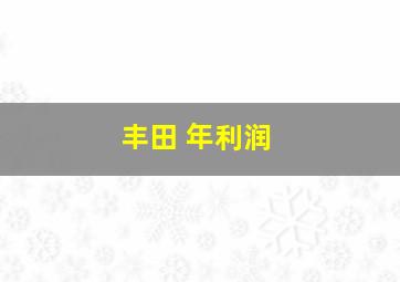 丰田 年利润